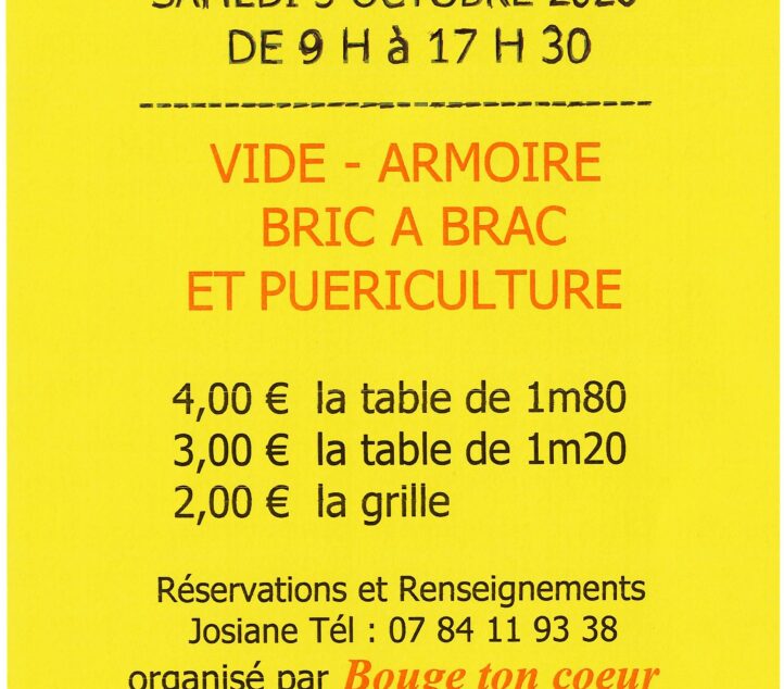 Vide-Armoire – Association Bouge Ton Cœur – 03 octobre 2026